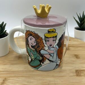 Disney 6 Princess Ceramic Mug with Crown Lid; 18 oz